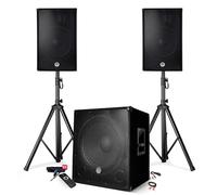 Pack sonorisation - BMS-1515 - 2500W - Enceintes DJ 15 + Caisson 15 + Pieds - USB/BLUETOOTH