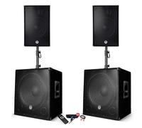 Pack sonorisation - BM SONIC BMS-151515 - 3000W - Enceintes DJ 15" + 2 Caissons 15" + Pieds - USB/BLUETOOTH