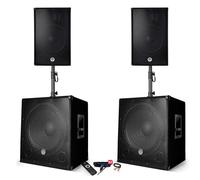 Pack sonorisation - BM SONIC BMS-151515 - 3000W - Enceintes DJ 15" + 2 Caissons 15" + Pieds - USB/BLUETOOTH