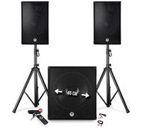 Pack sonorisation - BMS-1815 - 2600W - Enceintes DJ 15 + Caisson 18 + Pieds - USB/BLUETOOTH