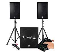 Pack SONO DJ BM SONIC BMS-1815 - 2700W Enceintes 15" Caisson/SUB 18" +Pieds - USB/BLUETOOTH - TABLE DE MIXAGE PRONOMIC 4 Canaux