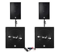 Pack sonorisation - BM SONIC BMS-181815 - 3400W - Enceintes DJ 15" + 2 Caissons 18" + Pieds - USB/BLUETOOTH