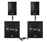 Pack sonorisation - BM SONIC BMS-181815 - 3400W - Enceintes DJ 15" + 2 Caissons 18" + Pieds - USB/BLUETOOTH