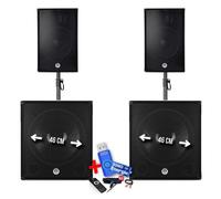 Pack sonorisation - BM SONIC BMS-181815 - 3400W - Enceintes DJ 15" + 2 Caissons 18" USB/BLUETOOTH+ Clé USB 32G