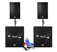 Pack sonorisation - BM SONIC BMS-181815 - 3400W - Enceintes DJ 15" + 2 Caissons 18" USB/BLUETOOTH+ Clé USB 32G