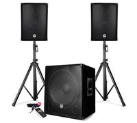 BM SONIC Pack sonorisation BMS1512 2200W - Enceintes, caisson, pieds - USB/BLUETOOTH
