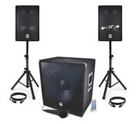 Pack sonorisation - Bm Sonic BMS1812-USB-BT - 2400W - Sub 18" + 2 Enceintes 12" + Pieds + Câbles + Tél -