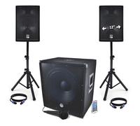 Pack sonorisation - BMS1812-USB-BT - 2400W - Sub 18 + 2 Enceintes 12 + Pieds + Câbles + Tél -