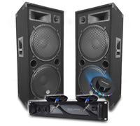 Pack sonorisation - BM SONIC - LSC215 + BMS-4000 - 4000W ampli - 2x2000W enceintes - Jeu de lumière inclus