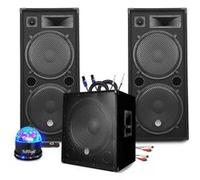 Pack Sonorisation BM SONIC MEGA BASSES 3200W Caisson/Subwoofer bi-amplifié 18" 46cm - Enceintes 215, SONO DJ SOIREE MIX BAR, LED