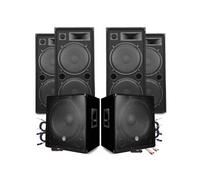 Pack Sonorisation BM SONIC MEGA BASSES Caissons bi-amplifiés 18" 46cm 2x1200W , 4 Enceintes 4x2000W SONO DJ PRO CLUB MIX BAR