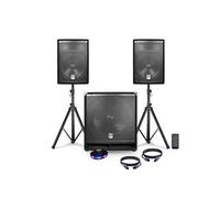 pack sonorisation complet bms1812 usb/bluetooth 2400w sub 18 - 2 enceintes 12 - pieds - câbles - tél - ovni