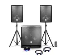 Pack Sonorisation Complet BMS1812 USB/Bluetooth 2400W Sub 18" + 2 Enceintes 12" + Pieds + Câbles + Tél + Ovni