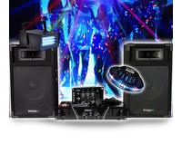PACK SONORISATION COMPLET Disco 480W IBIZA SOUND DJ300 Ampli - Table de mixage - Enceintes - Micro, Jeu Lumière OVNI STROBE LED