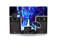 PACK SONORISATION COMPLET Disco 480W IBIZA SOUND DJ300 Ampli - Table de mixage - Enceintes - Micro, Jeu Lumière OVNI STROBE LED