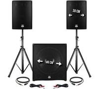 Pack sonorisation DJ 2400W - Subwoofer 46cm + 2 Enceintes 30cm + Pieds - BMS1812 PACK-BMS1812-N