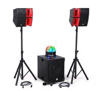 Pack Sonorisation DJ complet 1200W BM SONIC BMS15-HORN, Enceintes satellites, SUB 38cm USB/Bluetooth, Supports Câbles, Light SUN