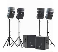 Pack Sonorisation DJ Complet 2400W BM Bmsonic BMS-15-ARRAY-BT, 4 Enceintes Satellites, Caissons 38cm USB/Bluetooth Supports Câbles