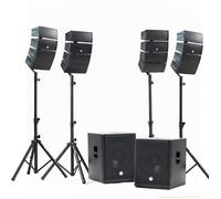Pack Sonorisation DJ complet 2400W BM SONIC BMS-15-ARRAY-BT, 4 Enceintes satellites, Caissons 38cm USB/Bluetooth Supports Câbles