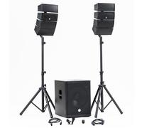 Pack Sonorisation DJ complet BM SONIC BMS-15-ARRAY-BT, 1200W, Enceintes satellites, Caisson 38cm USB/Bluetooth, Supports Câbles
