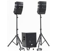 Pack Sonorisation DJ complet BM SONIC BMS-15-ARRAY-BT, 1200W, Enceintes satellites, Caisson 38cm USB/Bluetooth, Supports Câbles
