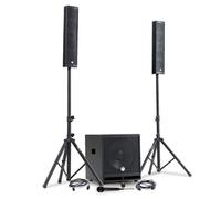 Pack Sonorisation DJ complet BM SONIC BMS-15-SLIM-BT, 1200W Enceintes satellites, SUB 38cm USB/Bluetooth, Supports Câbles, Micro