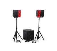 Pack Sonorisation DJ complet BM SONIC BMS15-HORN 1200W, Enceintes satellites, Caisson 38cm USB/Bluetooth, Supports Câbles