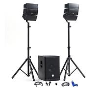 Pack Sonorisation DJ complet BMSONIC BMS-12-ARRAY-BT 1000W, Enceintes satellites, Caisson de barre USB/Bluetooth +Clé USB 32 Go