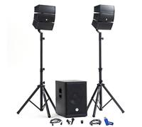 Pack Sonorisation DJ complet BMSONIC BMS-12-ARRAY-BT 1000W, Enceintes satellites, Caisson de barre USB/Bluetooth +Clé USB 32 Go