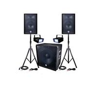 PACK Sonorisation DJ PA BMS-1812 2400W SUB 46cm - 2 HP 30cm + Câbles + 2 Mini LEDSTROBES LytOr