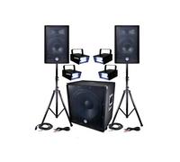 PACK Sonorisation DJ PA BMS-1812 2400W SUB 46cm - 2 HP 30cm + Câbles + 4 Mini LEDSTROBES LytOr