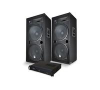 Pack Sonorisation DJ PA Enceintes 2x15"/38cm 4000W bassreflex BM SONIC + Ampli XGA 2000W + CABLES
