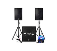 Pack sonorisation DJ PRESTATIONS BM Bmsonic 2700W- Enceintes DJ 15" + Caisson 18" + Pieds - USB/Bluetooth - Pack Jeux de lumières