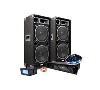 Pack Sonorisation IBIZA SOUND STAR 210, Amplificateur BM SONIC 2000W TOTAL - 2 Boomers 25cm, DJ Fête Soirée Bar, 2 lumières