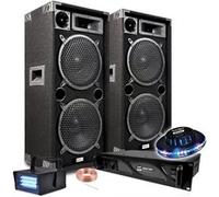 Pack Sonorisation IBIZA SOUND STAR 210, Amplificateur BM SONIC 2000W TOTAL - 2 Boomers 25cm, DJ Fête Soirée Bar, 2 lumières G