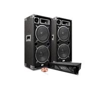 Pack Sonorisation IBIZA SOUND STAR 210 - DISCO BOX, Amplificateur BM SONIC 2000W TOTAL - Bass-Reflex 2 Boomers 25cm - 3 voies