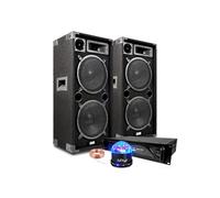 Pack Sonorisation IBIZA SOUND STAR 210 - DISCO BOX, Amplificateur BM SONIC 2000W TOTAL - Bass-Reflex 2 Boomers 25cm - 3 voies
