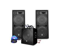 Pack Sonorisation MEGA BASSES 3200W Caisson/Subwoofer bi-amplifié 18" 46cm - Enceintes 215, SONO DJ SOIREE MIX BAR, LED