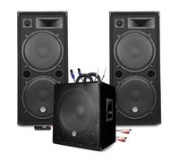 Pack Sonorisation MEGA BASSES 3200W Caisson/Subwoofer bi-amplifié 18"" 46cm - Enceintes 215, SONO DJ SOIREE MIX BAR+ Clé USB 32G