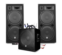 Pack Sonorisation MEGA BASSES 3200W Caisson/Subwoofer bi-amplifié 18" 46cm - Enceintes 215, SONO DJ SOIREE MIX BAR+ Clé USB 32G
