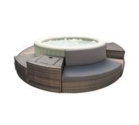 Pack spa gonflable Intex PureSpa Olive rond Bulles 4 places + Ensemble mobilier