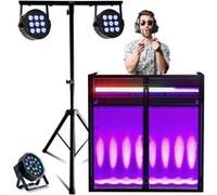 Pack Stand DJ Ibiza DS30 -Support Lumière ML-SUPPORT-DJLIGHT 2 Projecteurs THINPAR-9X6W-RGBW - Projecteur PAR - Soirée Fête Mariage
