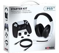 Konix Interactive Pack Casque Gaming pour PS5™ – Noir et Blanc, coque silicone et appui-pouce