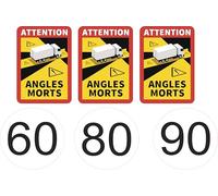 Pack stickers poids lourd Obligatoires - 3x Autocollants Angles morts + Disque de vitesse 60/80/90 - Conformes reglementation France PL & Car - haute adhérence - résistants UV & intempéries