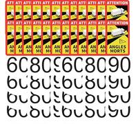 Pack stickers poids lourd Obligatoires - 3x Autocollants Angles morts + Disque de vitesse 60/80/90 - Conformes reglementation France PL & Car - haute adhérence - résistants UV & intempéries (60)