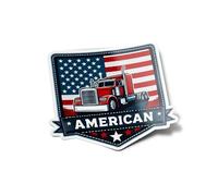 PACK Stickers Vinyle Premium Camion USA & Drapeau - Résistant Eau/UV, Style Brodé, Idéal pour Véhicules et Décoration Truck voyage route routier 8cm