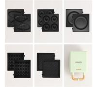 PACK - STONE 2&1 COMPACT Apparéil à croque-monsieur, grill et gaufrierr - plaque Taiyaki - plaque Pancake - plaque Donuts Vert G