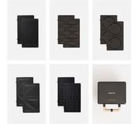 PACK - STONE 3&1 Appareil Croque-monsieur Grill et Gaufrier avec plaques interchangeables- Plaque Taiyaki - Plaque Pancake Noir G