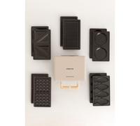 Pack STONE STUDIO Double - Apparéil À Croque-monsieur, Gril Et Gaufrier + Plaque Taiyaki + Plaque Pancake Sable