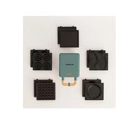 Pack STONE STUDIO Individuel - Apparéil à croque-monsieur, gril et gaufrier + Plaque taiyaki + Plaque pancake + Plaque donuts Vert G